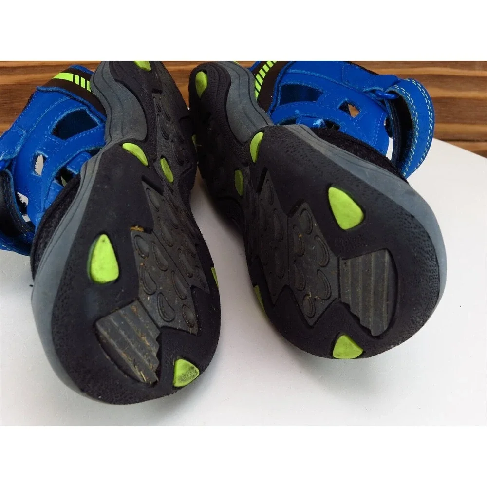 Cat & Jack Shoes Sz 1 Sandals Boys Youth‎ Blue Synthetic Hook & Loop Medium